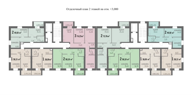 Купить квартиру в новостройках в Муроме. Вариант № 110091, 14, площадь - квм, цена 4350000 рублей