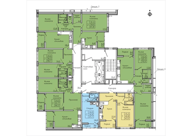 Купить Студию на улице Федора Тютчева в Воронеже. Вариант № 153346, 4, площадь -  квм, цена 2793429 рублей