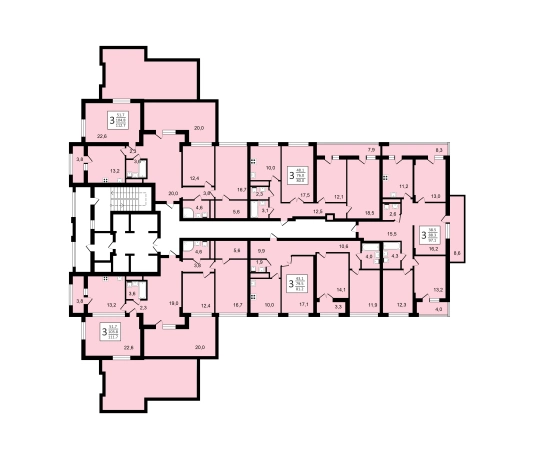 Купить трехкомнатную квартиру на улице Станкевича в Воронеже. Вариант № 152327, 13, площадь -  квм, цена 15749532 рублей