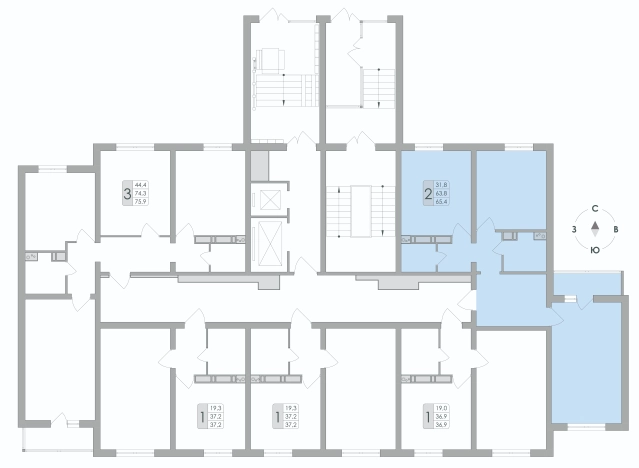 Купить однокомнатную квартиру в ЖК Озерки в Воронеже. Вариант № 7789053, 7, площадь -  квм, цена 4385030 рублей