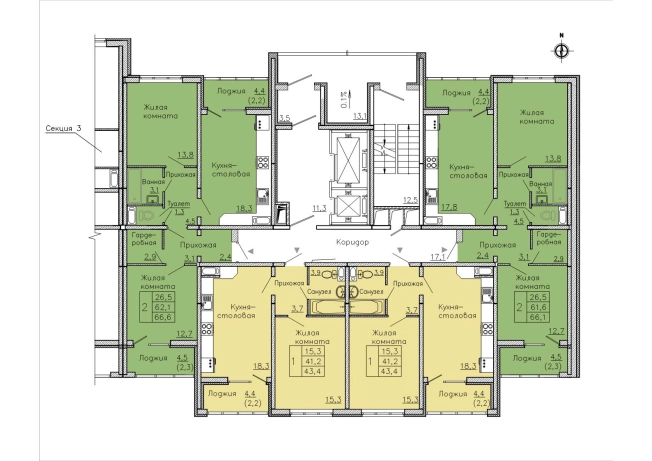 Купить Студию на улице Федора Тютчева в Воронеже. Вариант № 151570, 3, площадь -  квм, цена 2782431 рублей