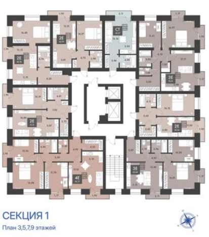. Вариант № 4908, 5, площадь - от от 50 м² квм, цена от 9 416 500 ₽ рублей