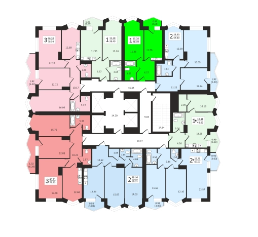 . Вариант № 3257, 11, площадь - от от 41 м² квм, цена от 7 850 000 ₽ рублей