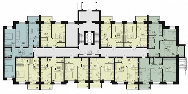 Жилые комплексы в регионе Орловская область. Вариант № 3533, 9, цена 2859300 рублей