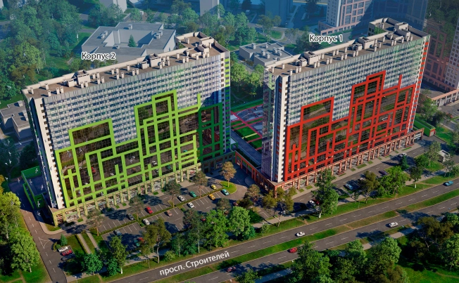 . Вариант № 1544, 8, площадь - от от 23 м² квм, цена от 5 494 800 ₽ рублей