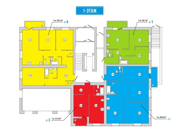 . Вариант № 5121, 6, площадь - от за 12.0 м² квм, цена  рублей