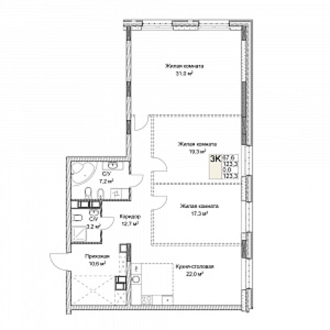 Купить трехкомнатную квартиру на улице Германа Лопатина в Нижнем Новгороде. Вариант № 139901, 0, площадь -  квм, цена 32424201 рублей