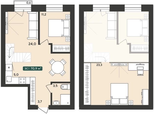 Купить трехкомнатную квартиру в ЖК Альпийский Квартал (НОВОСИБИРСК) в Новосибирской области. Вариант № 8868012, 0, площадь -  квм, цена 5830000 рублей