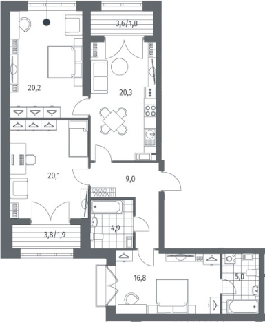Купить многокомнатную квартиру в ЖК Наука в Санкт-Петербурге. Вариант № 6897592, 0, площадь -  квм, цена 30018000 рублей