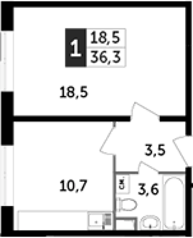 Купить однокомнатную квартиру на улице Олимпийская в Видном. Вариант № 9836791, 0, площадь -  квм, цена 9626760 рублей