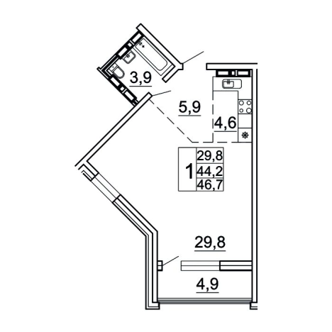Купить однокомнатную квартиру в районе Советский в Владивостоке. Вариант № 9416695, 0, площадь -  квм, цена 9524491 рублей