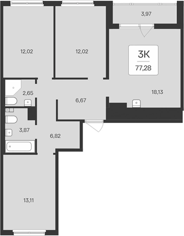 Купить многокомнатную квартиру в новостройках в Всеволожске. Вариант № 9500604, 0, площадь -  квм, цена 11450000 рублей