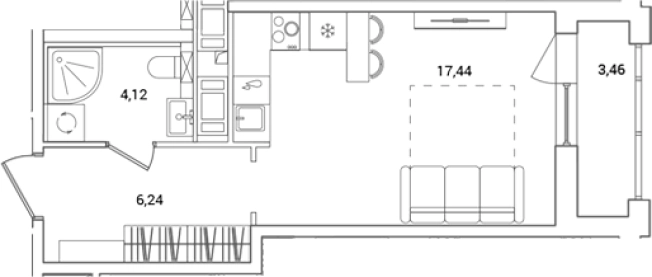 Купить Студию в ЖК OKLA в Санкт-Петербурге. Вариант № 8162839, 0, площадь -  квм, цена 7122636 рублей