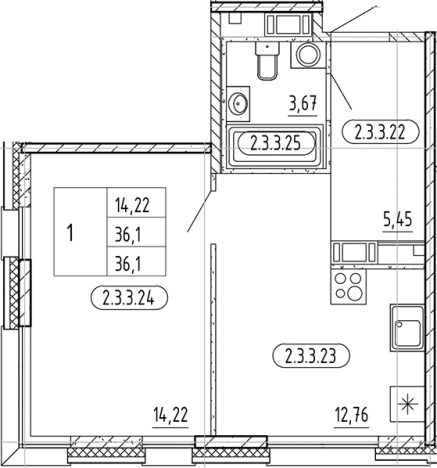Купить однокомнатную квартиру в новостройках в ЖК PlUS Пулковский в Санкт-Петербурге. Вариант № 5571183, 0, площадь -  квм, цена 7549071 рублей