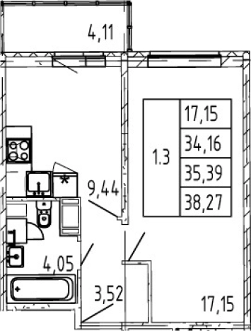 Купить однокомнатную квартиру в новостройках у метро Садовая в Санкт-Петербурге. Вариант № 83688, 0, площадь -  квм, цена 6876888 рублей