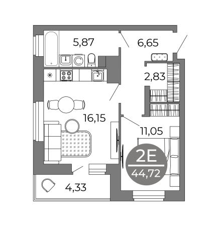 Купить квартиру в новостройках в ЖК Галилей в Воронеже. Вариант № 88762, 0, площадь -  квм, цена 6957237 рублей