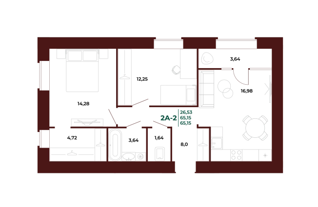 Купить двухкомнатную квартиру в новостройках в ЖК Жилой комплекс "Арбери" в Пензе. Вариант № 418717, 0, площадь -  квм, цена 7899600 рублей