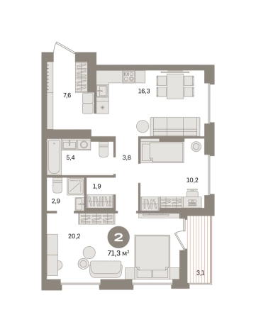 Купить двухкомнатную квартиру в ЖК Первый квартал. Вторая очередь в Московской области. Вариант № 8587108, 0, площадь -  квм, цена 13470000 рублей