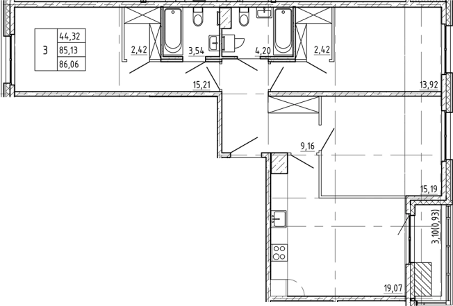 Купить трехкомнатную квартиру на улице 7-я линия Васильевского острова в Санкт-Петербурге. Вариант № 7598256, 0, площадь -  квм, цена 33147704 рублей