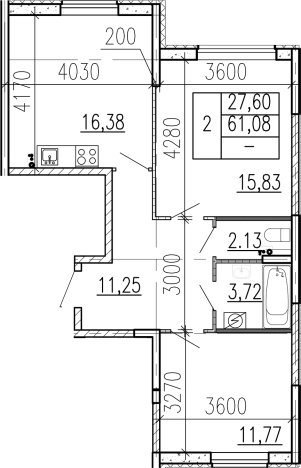 Купить двухкомнатную квартиру у метро Девяткино в Ленинградской области. Вариант № 9095338, 0, площадь -  квм, цена 8657280 рублей
