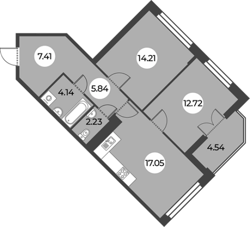Купить трехкомнатную квартиру в новостройках в районе Красносельский в Санкт-Петербурге. Вариант № 7254581, 0, площадь -  квм, цена 17574000 рублей