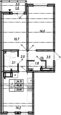 Купить трехкомнатную квартиру в ЖК Цветной город в Санкт-Петербурге. Вариант № 9636048, 0, площадь -  квм, цена 8324748 рублей