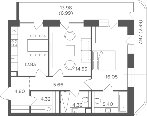 Купить квартиру в новостройках у метро Автозаводская в Москве. Вариант № 107201, 0, площадь - квм, цена 39871348 рублей