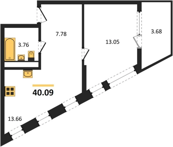 Купить однокомнатную квартиру на улице набережная Чуева в Воронеже. Вариант № 9818950, 0, площадь -  квм, цена 7873708 рублей
