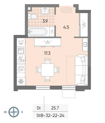 Купить Студию на вторичке в Микрорайоне Клубничное Поле, Одинцово в Одинцове. Вариант № 8183092, 0, площадь -  квм, цена 10873618 рублей