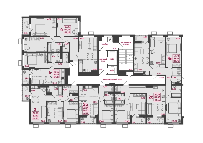 Купить двухкомнатную квартиру в ЖК Жилой комплекс "Сити-квартал на Измайлова" в Пензе. Вариант № 140410, 1, площадь -  квм, цена 5347020 рублей