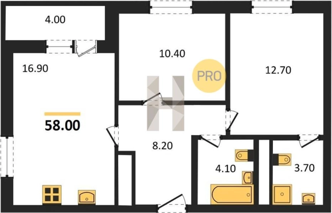 Купить двухкомнатную квартиру в ЖК Матросов в Ижевске. Вариант № 62698, 0, площадь -  квм, цена 4875500 рублей