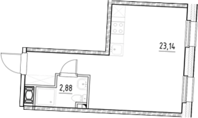 . Вариант № 5558182, 0, площадь - 26.02 квм, цена 8293771 рублей