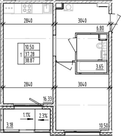 Купить квартиру в новостройках на улице Большая Балтийская в Ленинградской области. Вариант № 6854290, 0, площадь -  квм, цена 9495824 рублей