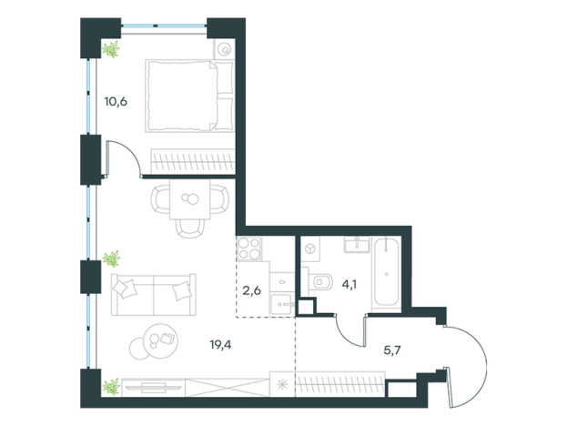 Купить двухкомнатную квартиру в новостройках на улице Мичуринский проспект в Москве. Вариант № 1066233, 0, площадь -  квм, цена 32349850 рублей