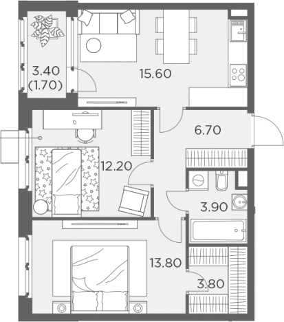 Купить квартиру в ЖК Новое Медведково в Мытищах. Вариант № 82620, 0, площадь -  квм, цена 15284730 рублей