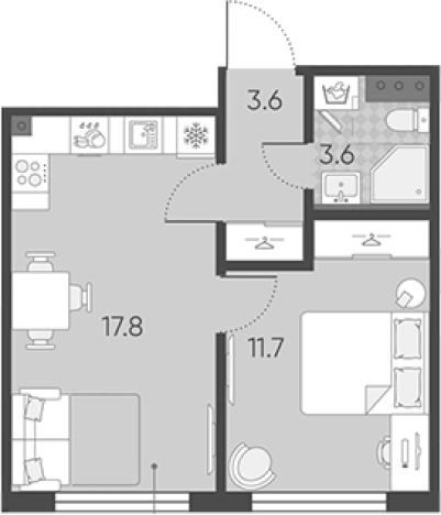 Купить квартиру в новостройках у метро Купчино в Санкт-Петербурге. Вариант № 7597239, 0, площадь -  квм, цена 8868114 рублей