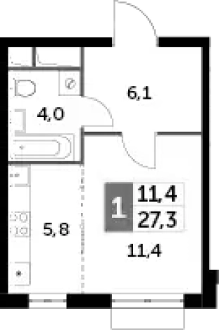 Купить Студию в ЖК Римский в Московской области. Вариант № 90175, 0, площадь - квм, цена 8099910 рублей
