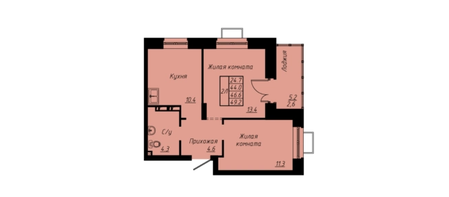 Купить двухкомнатную квартиру в районе Октябрьский в Улан-Удэ. Вариант № 159405, 0, площадь -  квм, цена 7269600 рублей