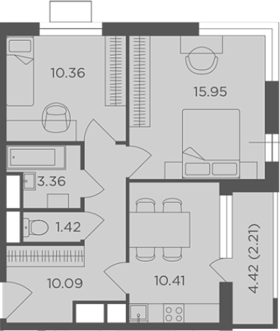 Купить двухкомнатную квартиру в Одинцове. Вариант № 116254, 0, площадь -  квм, цена 13280000 рублей