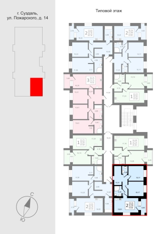 Купить двухкомнатную квартиру в новостройках в Владимирской области. Вариант № 7710929, 2, площадь -  квм, цена 8302883 рублей
