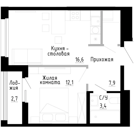 Купить квартиру в ЖК "7Я" в Владивостоке. Вариант № 9768586, 0, площадь -  квм, цена 8901000 рублей