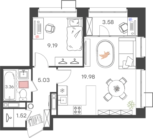Купить однокомнатную квартиру в новостройках в ЖК Новая Жизнь Львовская в Нижнем Новгороде. Вариант № 136116, 0, площадь -  квм, цена 7017570 рублей