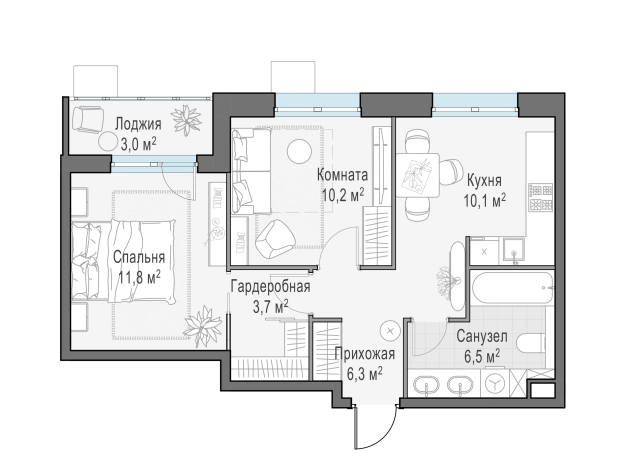 Купить двухкомнатную квартиру в Микрорайоне Новое Пушкино, Пушкино в Пушкине. Вариант № 166034, 0, площадь -  квм, цена 9950000 рублей