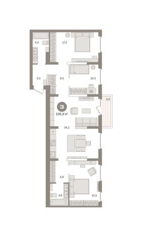 Купить квартиру в ЖК Первый квартал. Вторая очередь в Московской области. Вариант № 8587543, 0, площадь - квм, цена 16710000 рублей