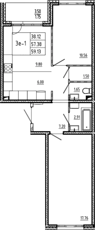 Купить трехкомнатную квартиру в ЖК ЛесART в Ленинградской области. Вариант № 6854958, 0, площадь -  квм, цена 12307377 рублей