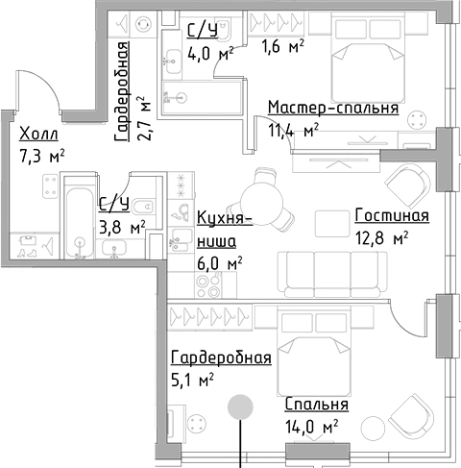 Купить квартиру в ЖК Павелецкая Сити в Москве. Вариант № 137209, 0, площадь - квм, цена 28159787.0000 рублей