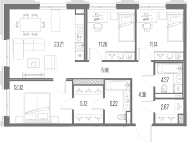 Купить многокомнатную квартиру на улице Кожевенная линия в Санкт-Петербурге. Вариант № 4837713, 0, площадь -  квм, цена 36956731 рублей