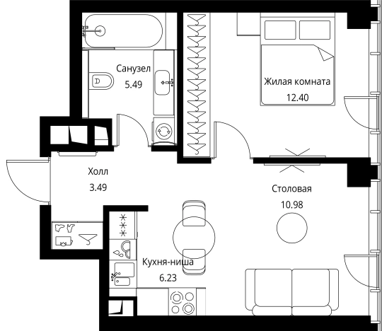 Купить однокомнатную квартиру в новостройках у метро Мякинино в Москве. Вариант № 8385564, 0, площадь -  квм, цена 20980032 рублей