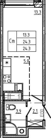 Купить Студию в новостройках у метро Ладожская в Санкт-Петербурге. Вариант № 6243188, 0, площадь -  квм, цена 8522374 рублей