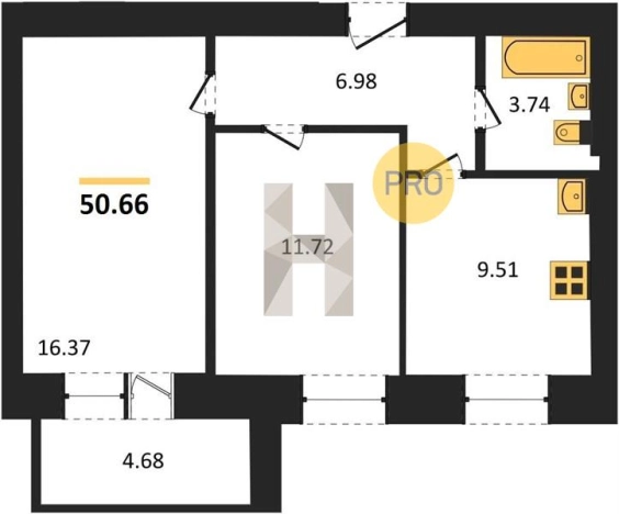 Купить двухкомнатную квартиру на улице Ворошилова в Ижевске. Вариант № 75154, 0, площадь -  квм, цена 4453014 рублей